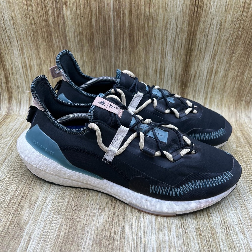 Adidas Ultraboost 21 Parley Carbon Men's Size 12 Black Blue Running Shoes GX1244